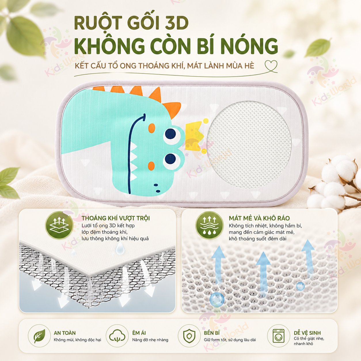 Gối mát kê tay bế bé, cho bé bú đa năng chống mồ hôi, thoáng khí, an toàn cho trẻ sơ sinh (0-6 tháng)