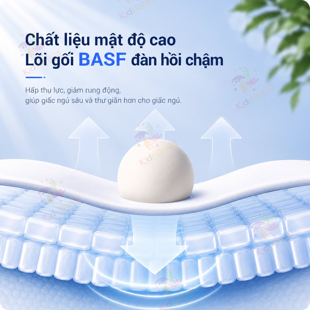 Gối trẻ em thông minh Baby Watch điều chỉnh bằng khí nén theo sự phát triển của bé, gối nâng đỡ cổ vai gáy cho bé, vỏ thoáng khí dễ giặt