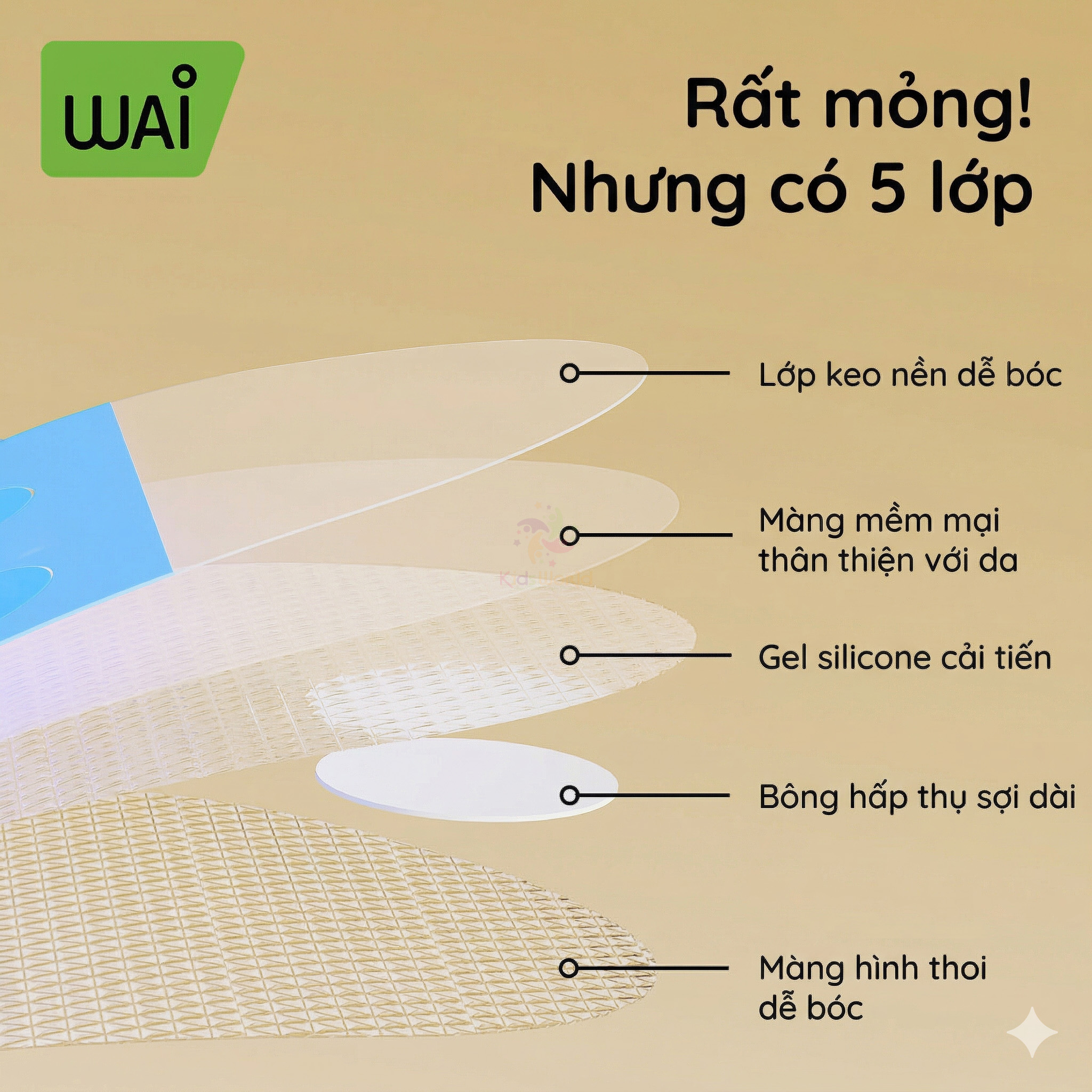 Hộp 30 miếng dán tai chống nước cho bé Wai Silicone Ear Patch bảo vệ toàn diện, êm ái như da thật