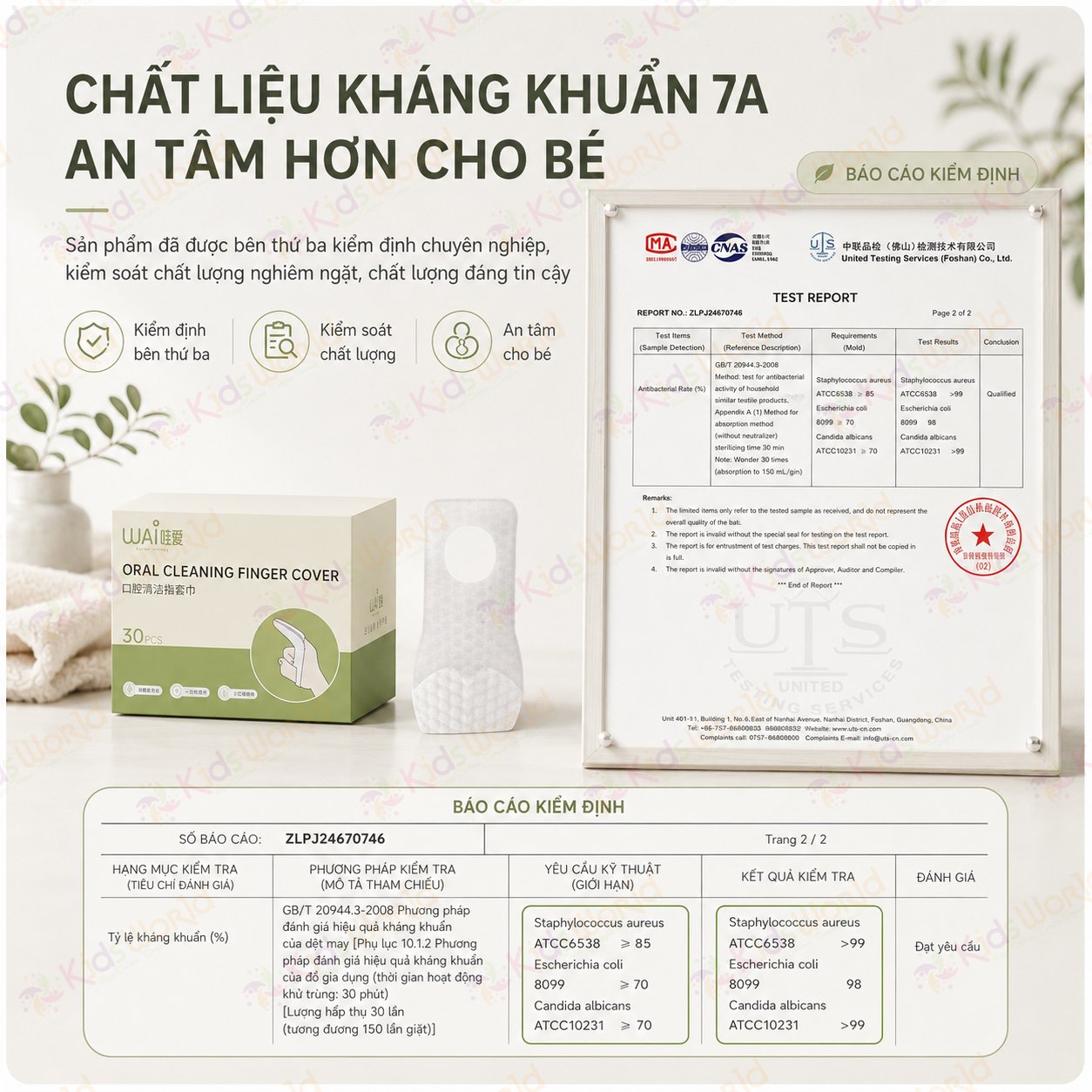 Hộp 30 miếng rơ lưỡi dùng 1 lần WAI Oral Cleaning Finger Cover vệ sinh răng miệngcho bé , vải không dệt tiệt trùng, làm sạch lưỡi răng nướu cho trẻ từ 1 tháng tuổi