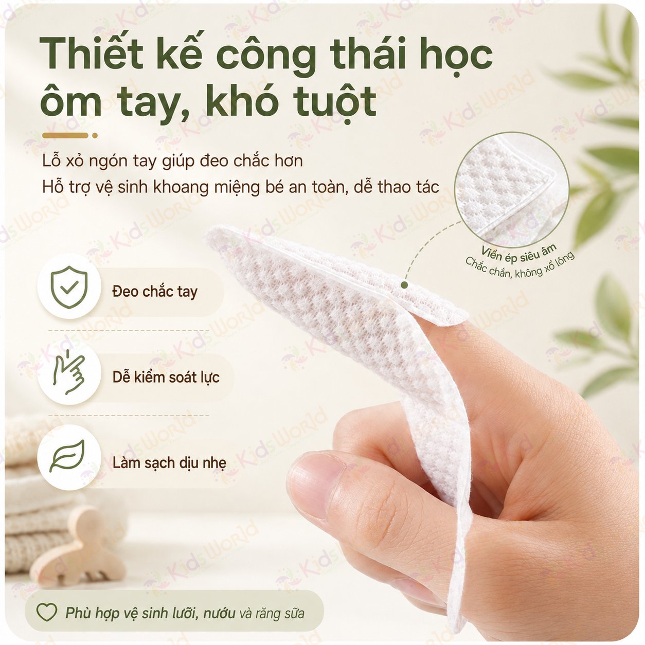 Hộp 30 miếng rơ lưỡi dùng 1 lần WAI Oral Cleaning Finger Cover vệ sinh răng miệngcho bé , vải không dệt tiệt trùng, làm sạch lưỡi răng nướu cho trẻ từ 1 tháng tuổi