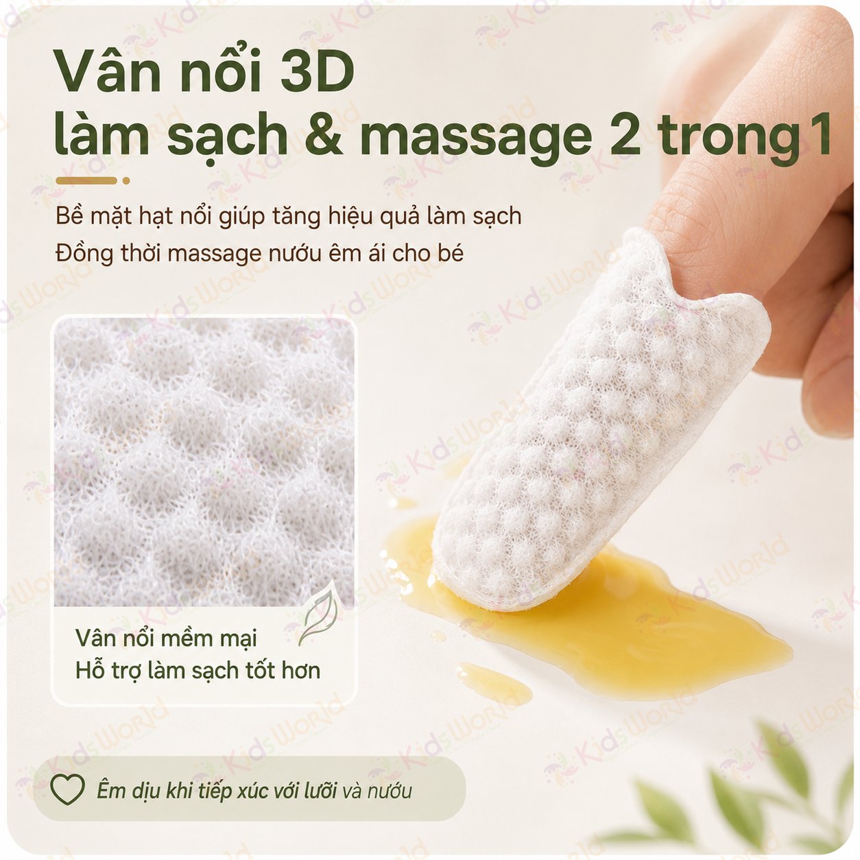 Hộp 30 miếng rơ lưỡi dùng 1 lần WAI Oral Cleaning Finger Cover vệ sinh răng miệngcho bé , vải không dệt tiệt trùng, làm sạch lưỡi răng nướu cho trẻ từ 1 tháng tuổi