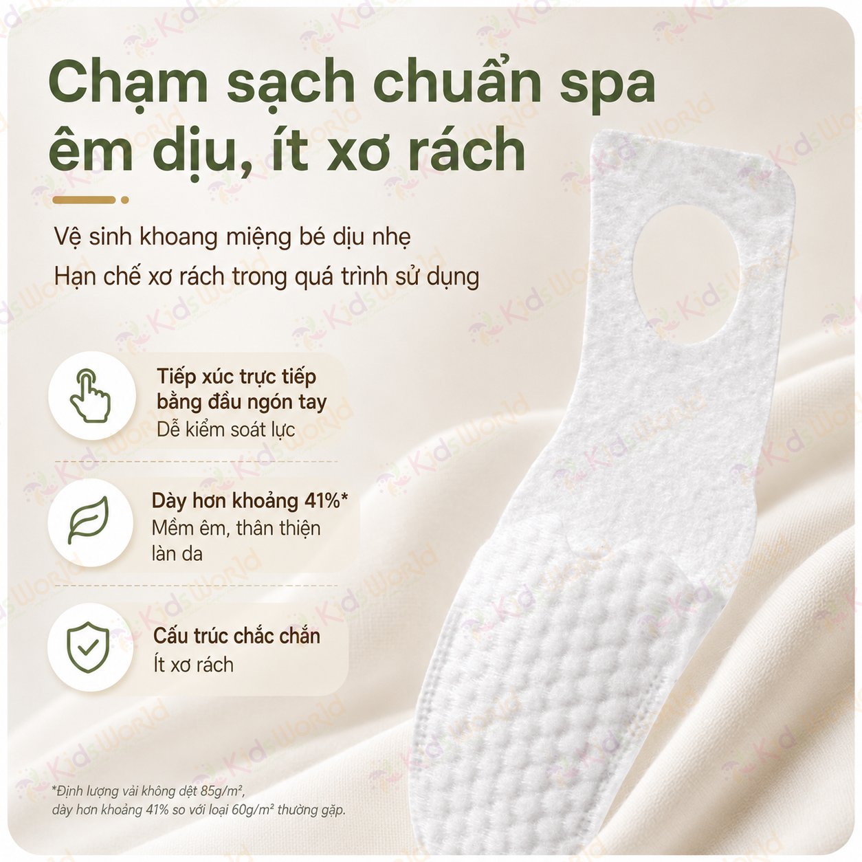 Hộp 30 miếng rơ lưỡi dùng 1 lần WAI Oral Cleaning Finger Cover vệ sinh răng miệngcho bé , vải không dệt tiệt trùng, làm sạch lưỡi răng nướu cho trẻ từ 1 tháng tuổi