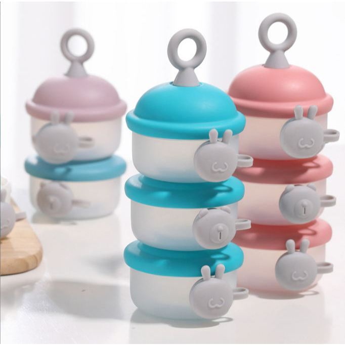 Hộp chia sữa bột cho bé 3 tầng Only có quai cầm chất liệu nhựa PP an toàn đựng đồ ăn dặm