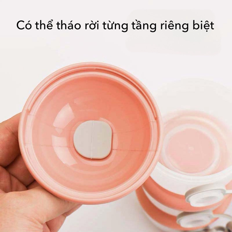 Hộp chia sữa bột cho bé 3 tầng Only có quai cầm chất liệu nhựa PP an toàn đựng đồ ăn dặm