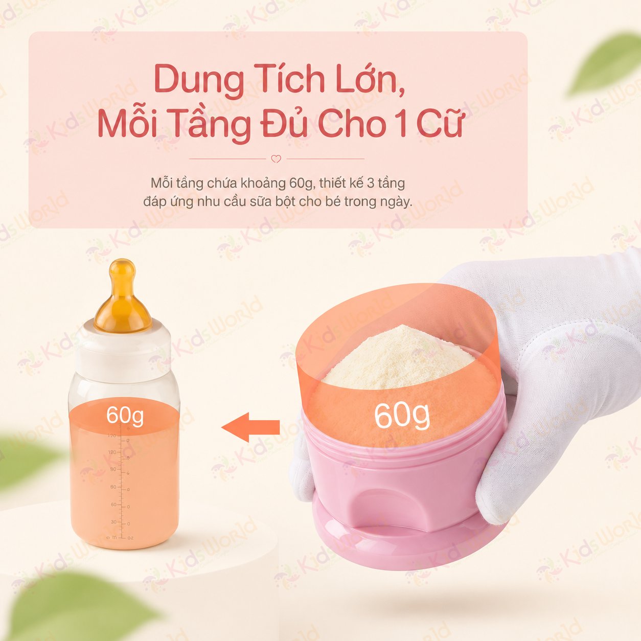 Hộp chia sữa bột đựng sữa bột cho bé hình gấu 3 ngăn 4 ngăn có quai cầm, chất liệu PP an toàn, chống ẩm, chống lẫn mùi, tiện mang theo khi ra ngoài