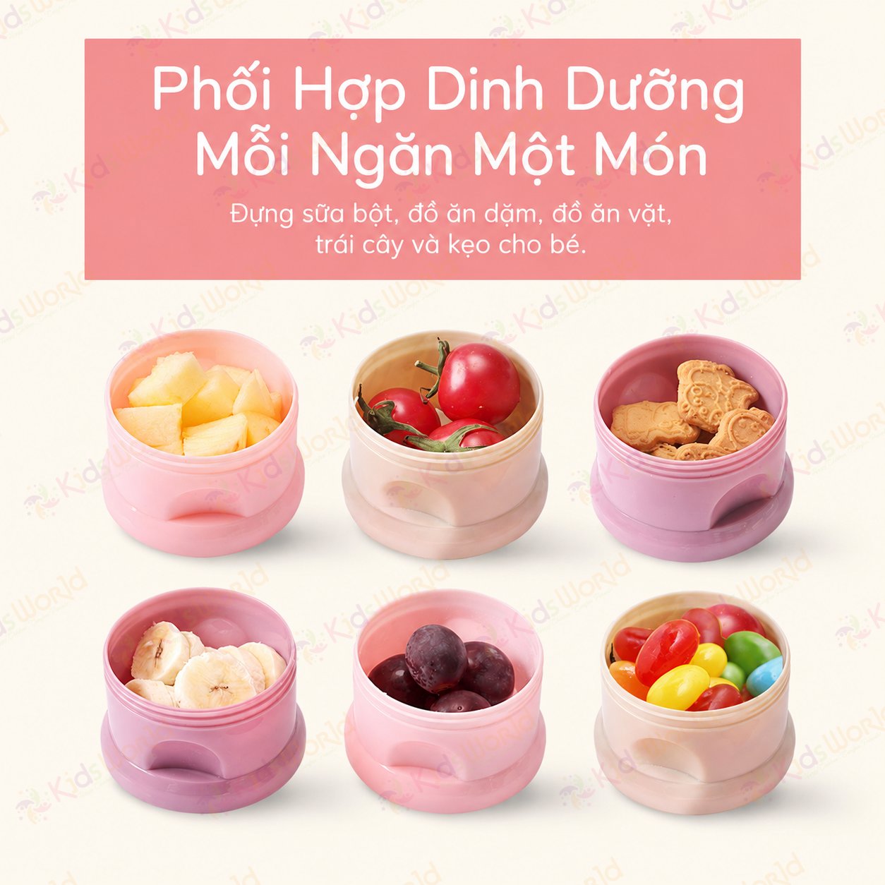 Hộp chia sữa bột đựng sữa bột cho bé hình gấu 3 ngăn 4 ngăn có quai cầm, chất liệu PP an toàn, chống ẩm, chống lẫn mùi, tiện mang theo khi ra ngoài