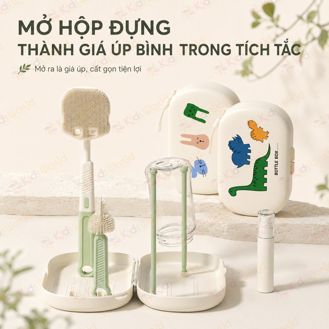 Hộp cọ rửa bình sữa 10in1 silicone cao cấp đa năng, tiện mang theo, tặng kèm chai chiết nước rửa bình, dùng cho bình sữa,núm ti, ống hút,cốc tập uống