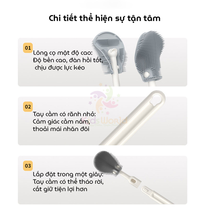 Hộp cọ rửa vệ sinh bình sữa Youkebei 6in1 hình chú cún chất liệu silicon cao cấp nhỏ gọn tiện lợi cho mẹ và bé