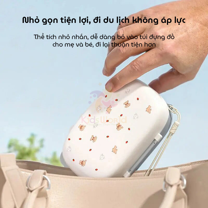 Hộp cọ rửa vệ sinh bình sữa Youkebei 6in1 hình chú cún chất liệu silicon cao cấp nhỏ gọn tiện lợi cho mẹ và bé
