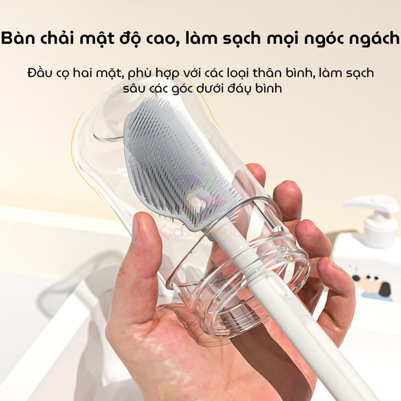 Hộp cọ rửa vệ sinh bình sữa Youkebei 6in1 hình chú cún chất liệu silicon cao cấp nhỏ gọn tiện lợi cho mẹ và bé
