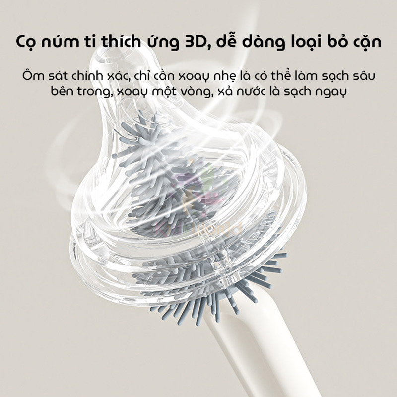 Hộp cọ rửa vệ sinh bình sữa Youkebei 6in1 hình chú cún chất liệu silicon cao cấp nhỏ gọn tiện lợi cho mẹ và bé