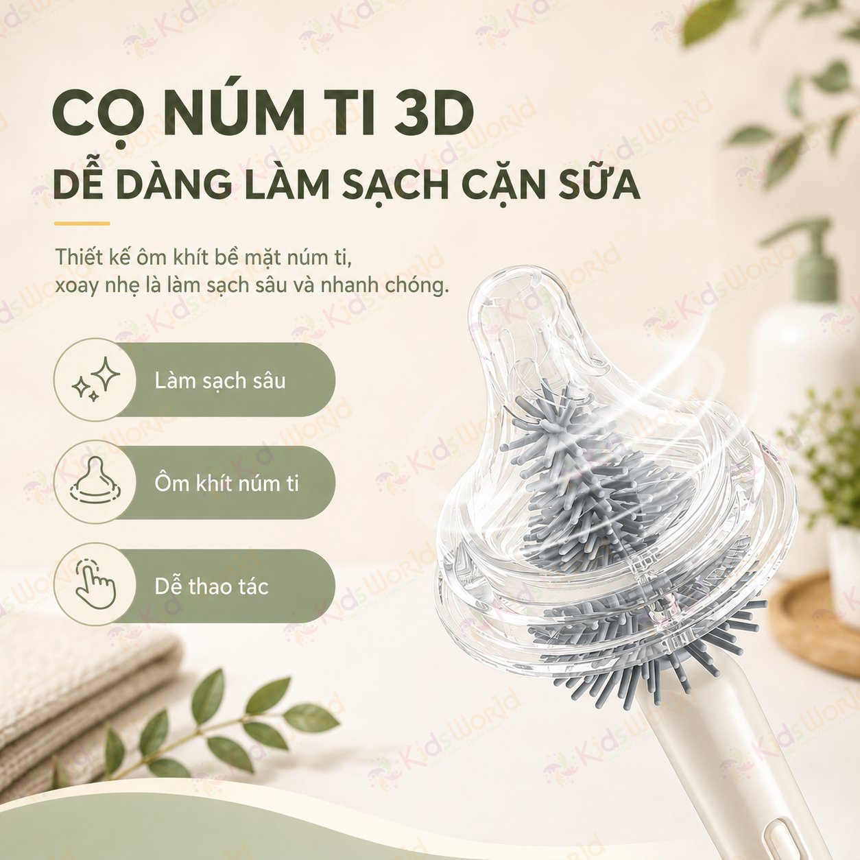 Hộp cọ rửa vệ sinh bình sữa Youkebei 6in1 hình chú cún chất liệu silicon cao cấp nhỏ gọn tiện lợi cho mẹ và bé