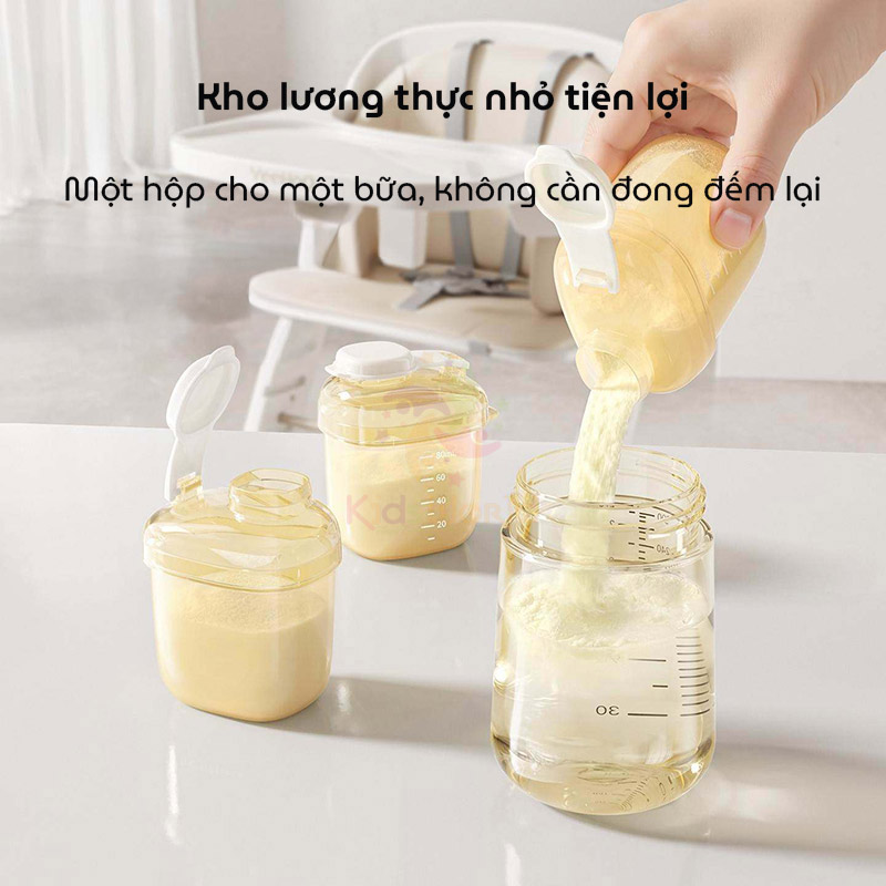 Hộp đựng sữa bột, chia sữa bột cho bé Youkebei chống ẩm và kín khí nhựa PP dung lượng 40g dung tích 240ml di động tiện lợi khi đi du lịch