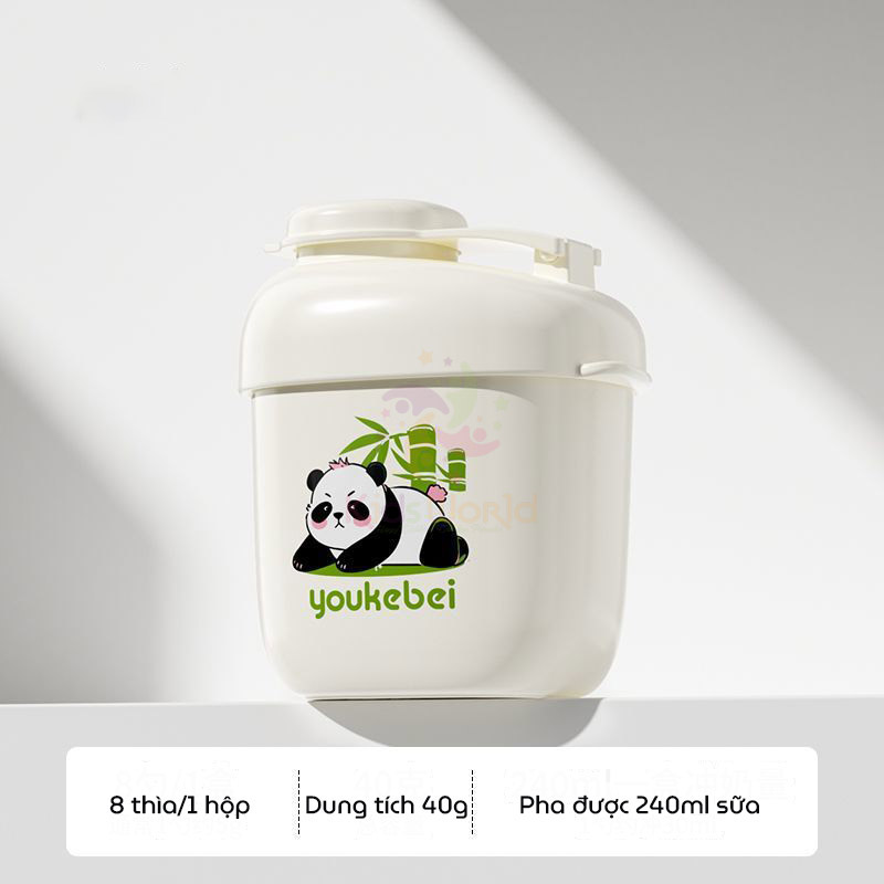 Hộp đựng sữa bột, chia sữa bột cho bé Youkebei chống ẩm và kín khí nhựa PP dung lượng 40g dung tích 240ml di động tiện lợi khi đi du lịch