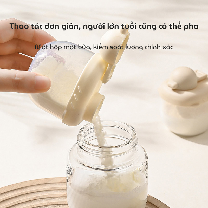 Hộp đựng sữa bột cho bé Little Duck Milk Powder dung tích 70ml chất liệu nhựa PP cao cấp an toàn