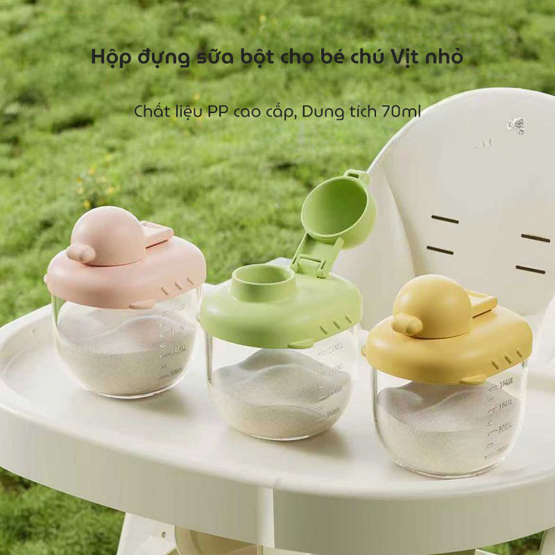 Hộp đựng sữa bột cho bé Little Duck Milk Powder dung tích 70ml chất liệu nhựa PP cao cấp an toàn