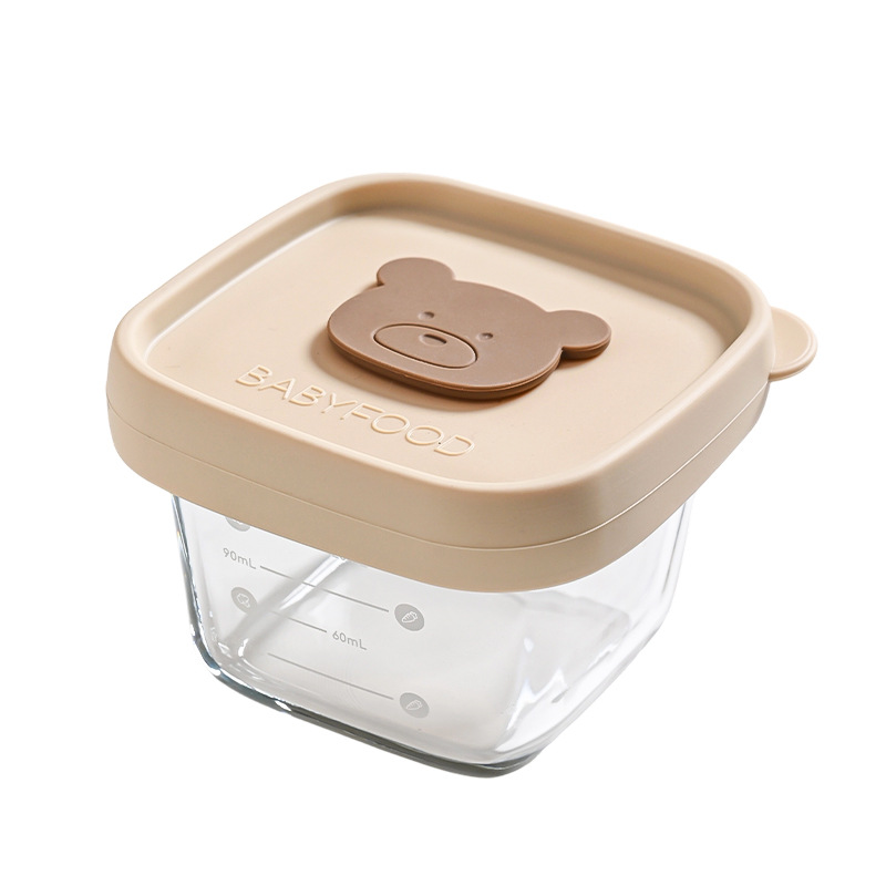 Hũ thuỷ tinh trữ đông đựng đồ ăn dặm cho bé Baby Food nắp silicon dung tích 120ml có vạch chia ml tiện lợi