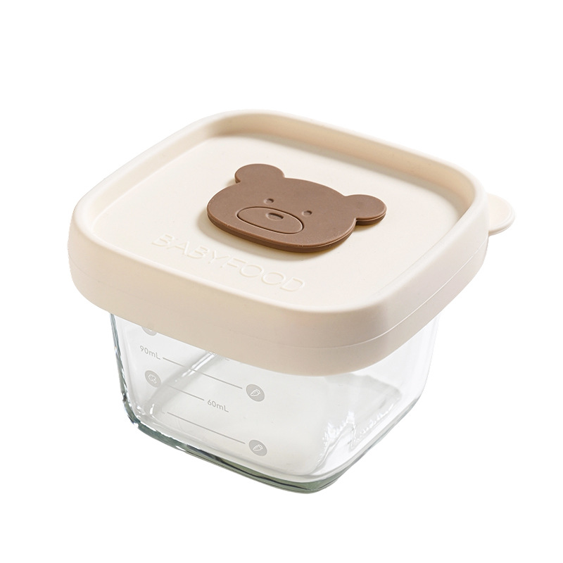 Hũ thuỷ tinh trữ đông đựng đồ ăn dặm cho bé Baby Food nắp silicon dung tích 120ml có vạch chia ml tiện lợi