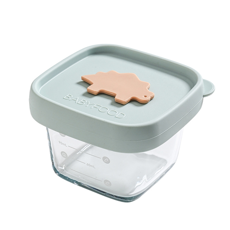 Hũ thuỷ tinh trữ đông đựng đồ ăn dặm cho bé Baby Food nắp silicon dung tích 120ml có vạch chia ml tiện lợi