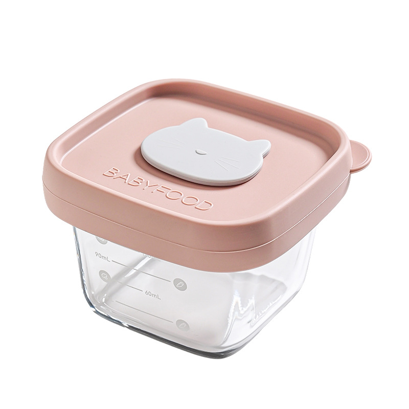 Hũ thuỷ tinh trữ đông đựng đồ ăn dặm cho bé Baby Food nắp silicon dung tích 120ml có vạch chia ml tiện lợi