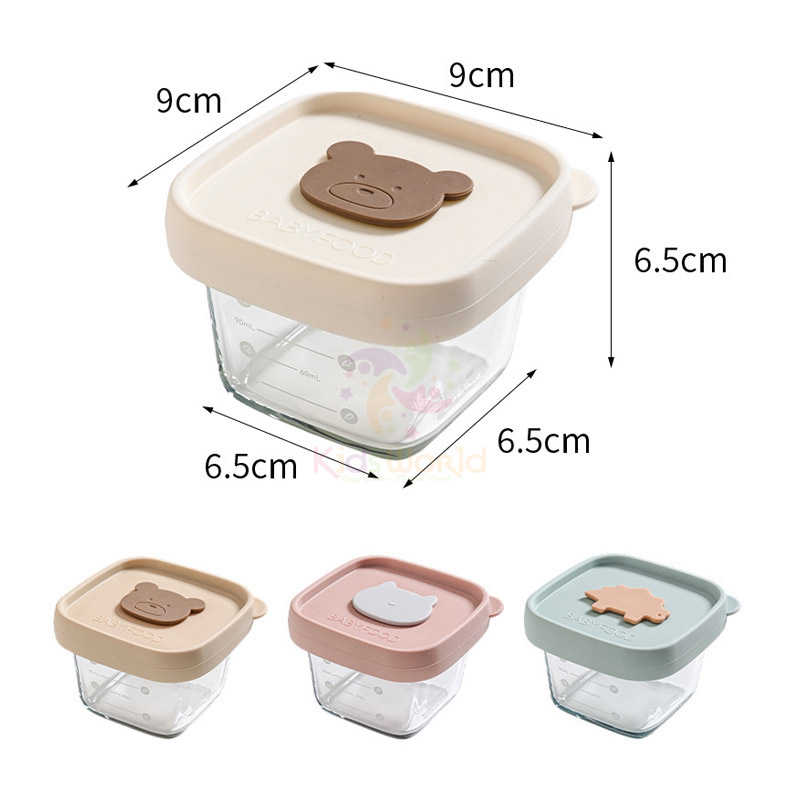 Hũ thuỷ tinh trữ đông đựng đồ ăn dặm cho bé Baby Food nắp silicon dung tích 120ml có vạch chia ml tiện lợi