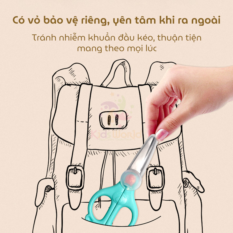 Kéo cắt thực phẩm thép không rỉ hình gấu cho bé ăn dặm và người niềng răng tiện lợi