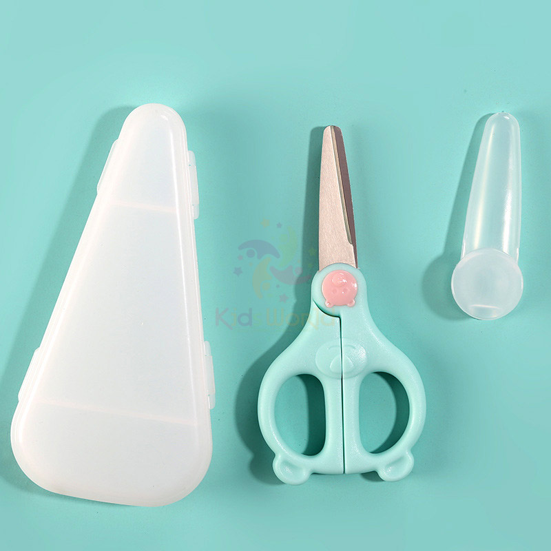Kéo cắt thực phẩm thép không rỉ hình gấu cho bé ăn dặm và người niềng răng tiện lợi