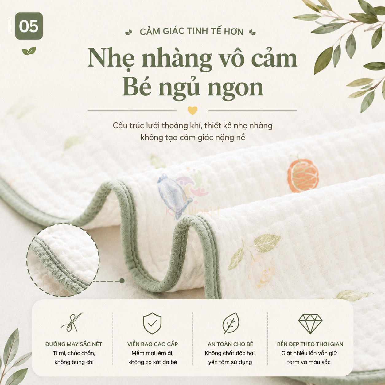 Khăn tắm sợi tre 6 lớp 110x110cm Bamboo Cotton khăn xô cao cấp chăn đắp cho bé sơ sinh mềm mại êm ái