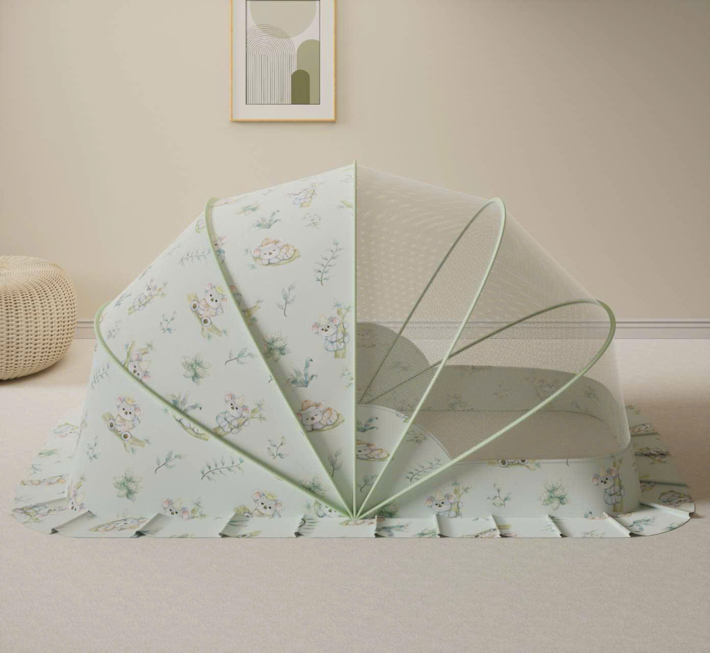 Màn chụp cho bé chống muỗi gấp gọn phiên bản cổ tích thiết kế chắn sáng lưới mắt ong mật độ cao, siêu bền