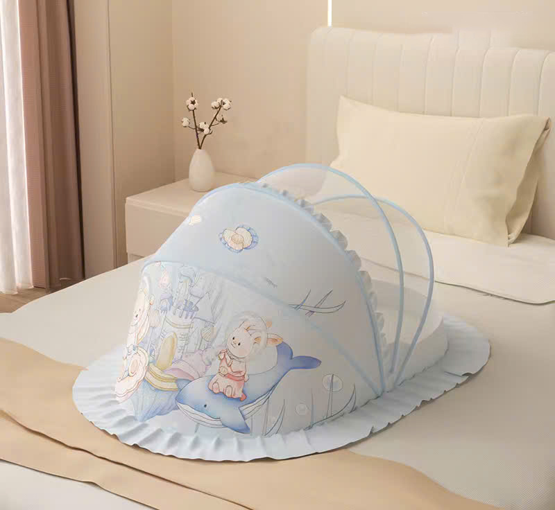 Màn chụp cho bé chống muỗi gấp gọn phiên bản cổ tích thiết kế chắn sáng lưới mắt ong mật độ cao, siêu bền
