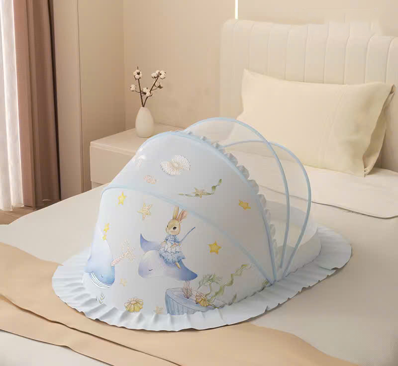 Màn chụp cho bé chống muỗi gấp gọn phiên bản cổ tích thiết kế chắn sáng lưới mắt ong mật độ cao, siêu bền