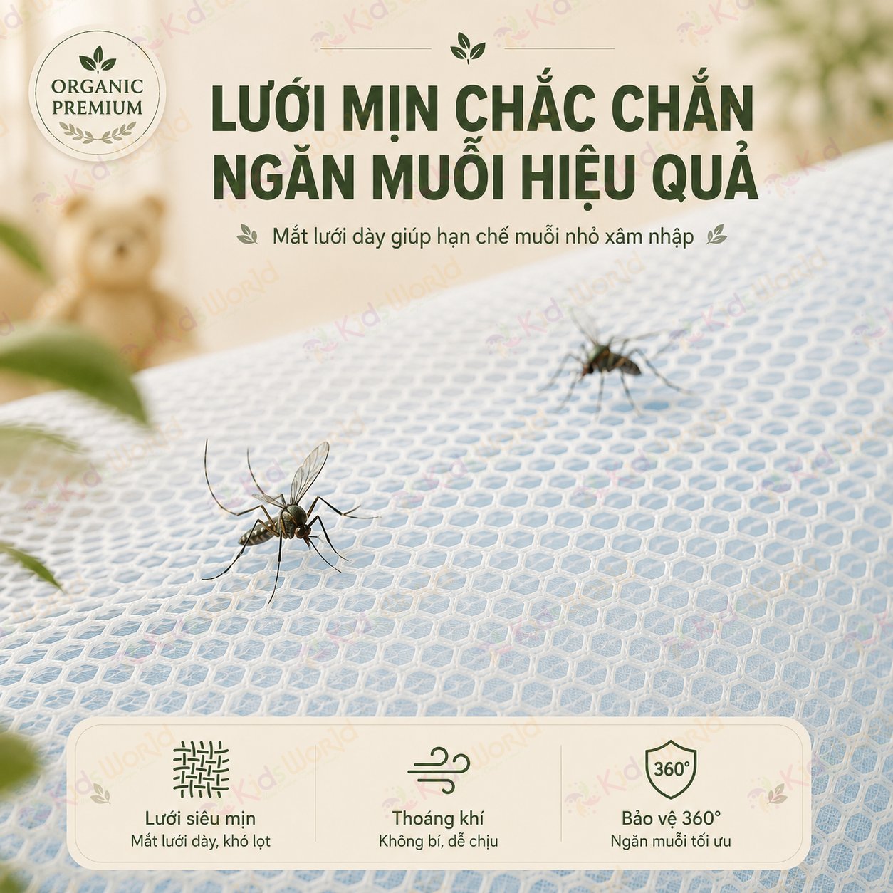 Màn chụp cho bé chống muỗi gấp gọn phiên bản cổ tích, lưới mắt ong mật độ cao, chống muỗi 360°, chắn sáng dịu nhẹ, khung bền chắc, dễ mang theo