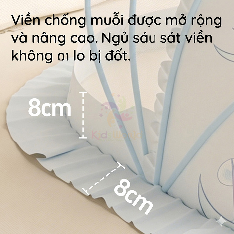 Màn chụp cho bé chống muỗi gấp gọn phiên bản cổ tích thiết kế chắn sáng lưới mắt ong mật độ cao, siêu bền