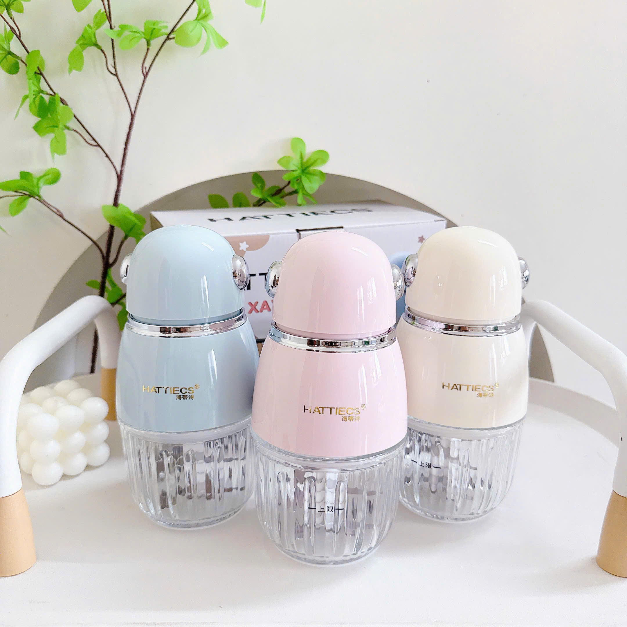 Máy xay ăn dặm cho bé Hattiecs HCP-A10 với 11 lưỡi dao inox 316 cao cấp cối thuỷ tinh borosilicat đúc nguyên khối dung tích 300ml