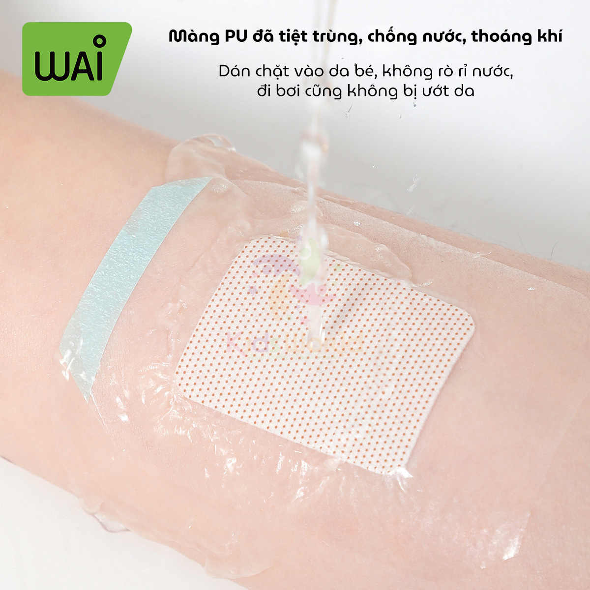 Hộp 10 miếng dán rốn cho trẻ sơ sinh WAI Baby belly button patch chống thấm nước khi tắm, bơi hộp tiện lợi
