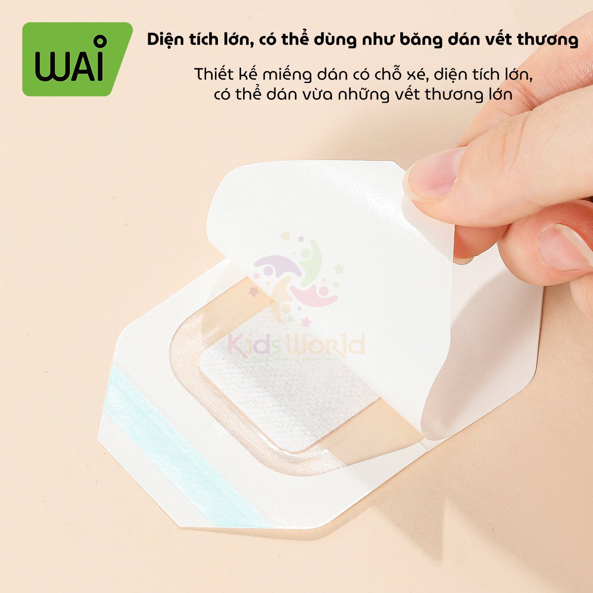 Hộp 10 miếng dán rốn cho trẻ sơ sinh WAI Baby belly button patch chống thấm nước khi tắm, bơi hộp tiện lợi
