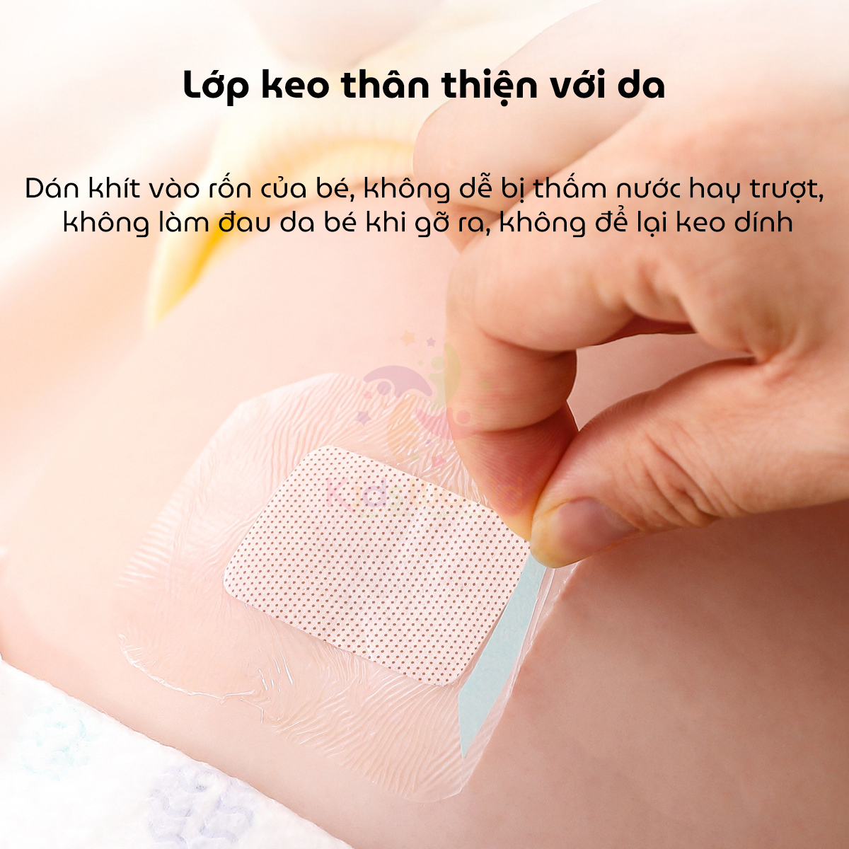 Hộp 10 miếng dán rốn cho trẻ sơ sinh WAI Baby belly button patch chống thấm nước khi tắm, bơi hộp tiện lợi