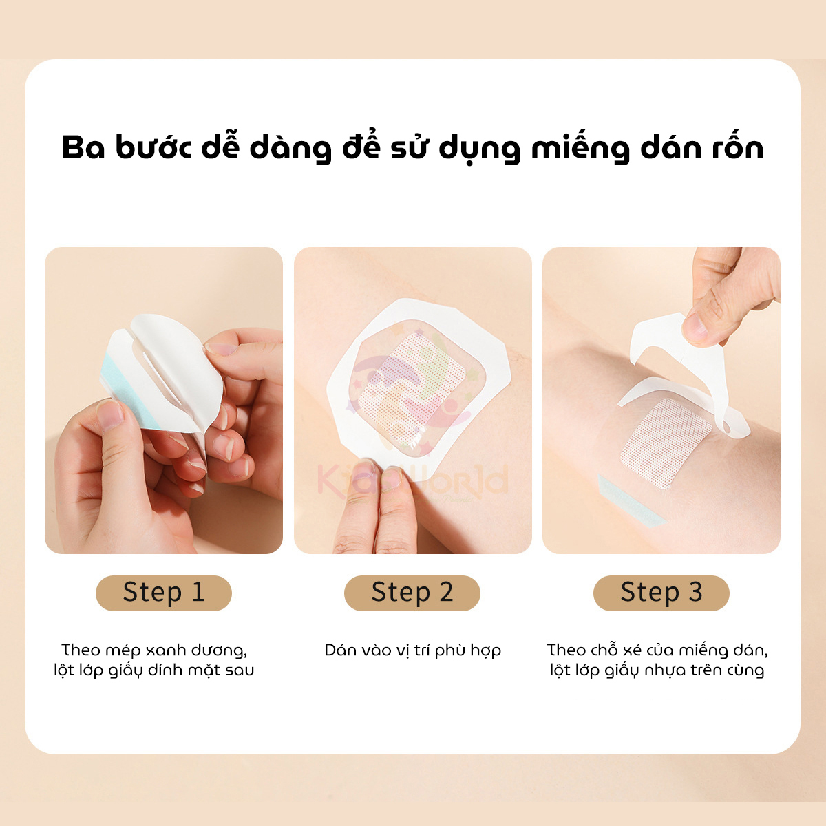 Hộp 10 miếng dán rốn cho trẻ sơ sinh WAI Baby belly button patch chống thấm nước khi tắm, bơi hộp tiện lợi