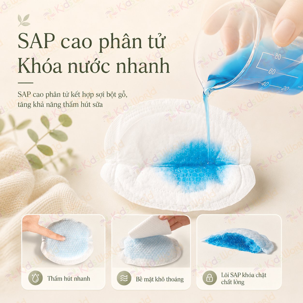 Miếng lót thấm sữa WAI Disposable Breast Pad siêu thấm 6 lớp chống tràn, thoáng khí, mỏng nhẹ cho mẹ sau sinh