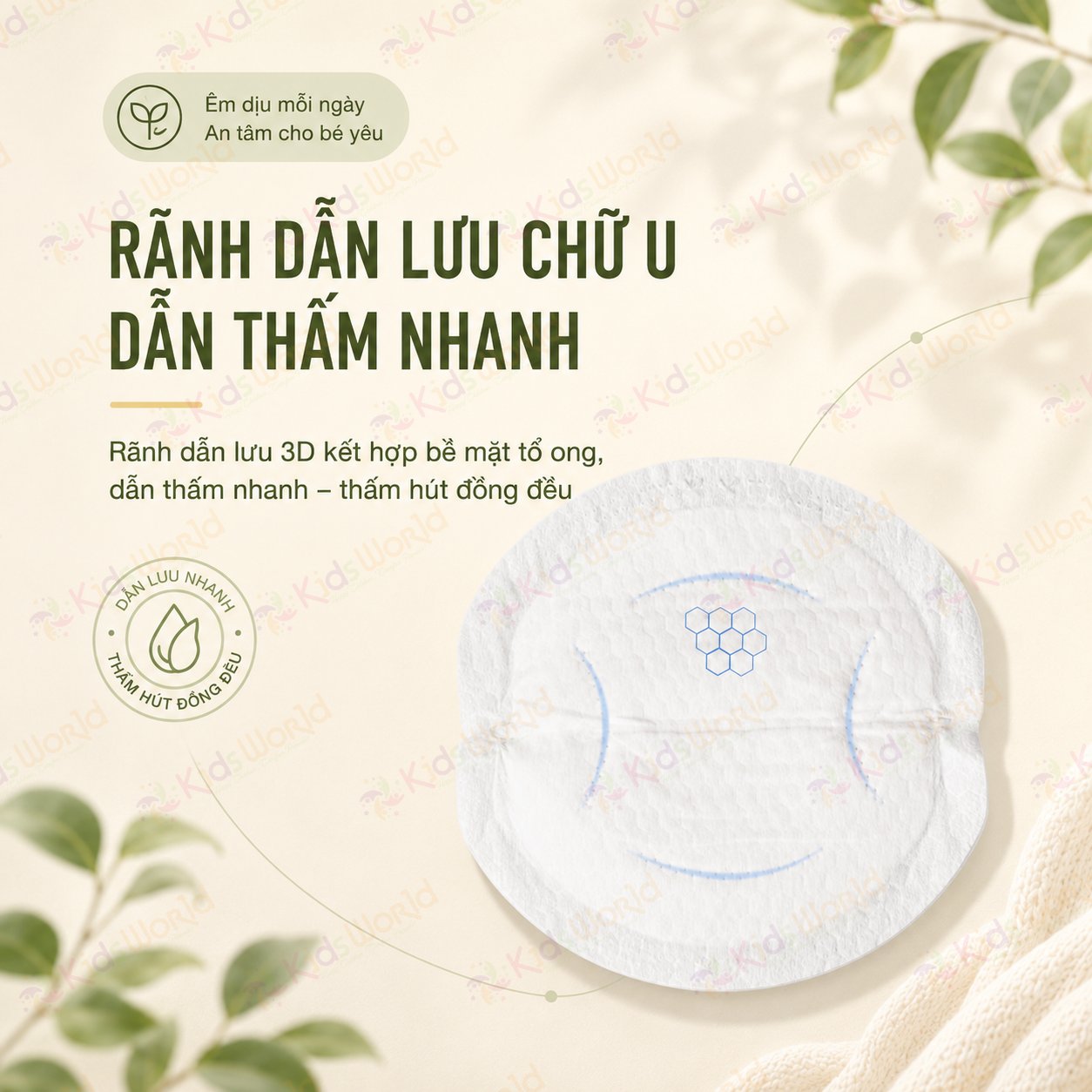 Miếng lót thấm sữa WAI Disposable Breast Pad siêu thấm 6 lớp chống tràn, thoáng khí, mỏng nhẹ cho mẹ sau sinh