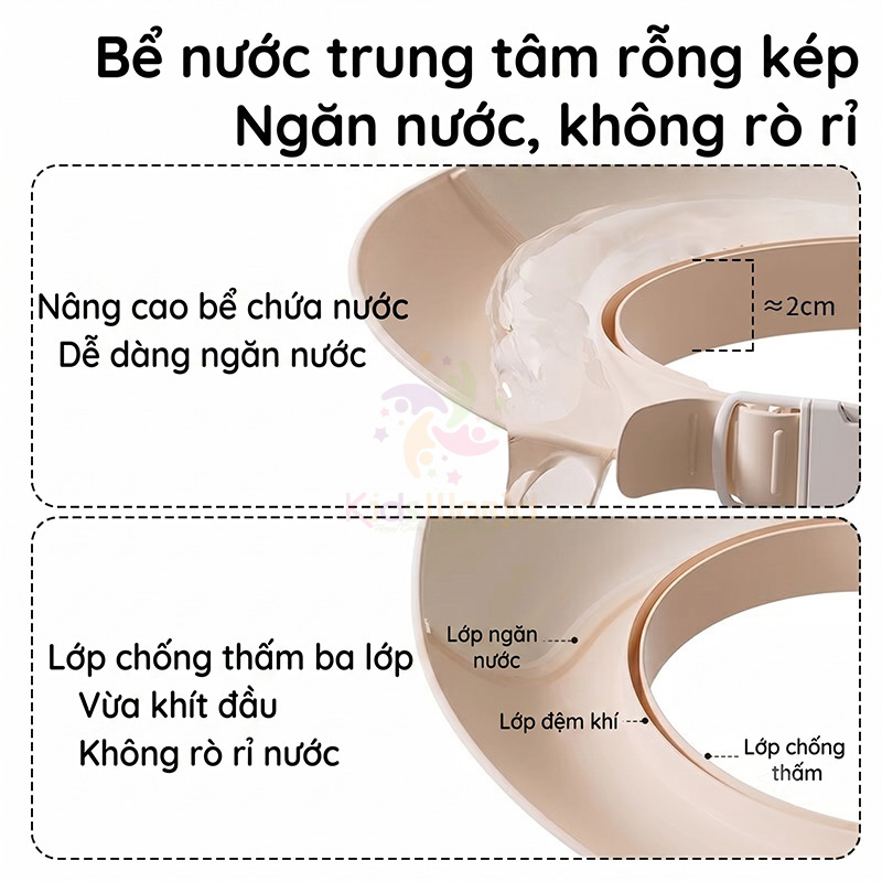 Mũ gội đầu, mũ tắm chắn nước bảo vệ tai cho bé yêu từ 0-6 tuổi, có thể điều chỉnh kích thước theo vòng đầu của bé