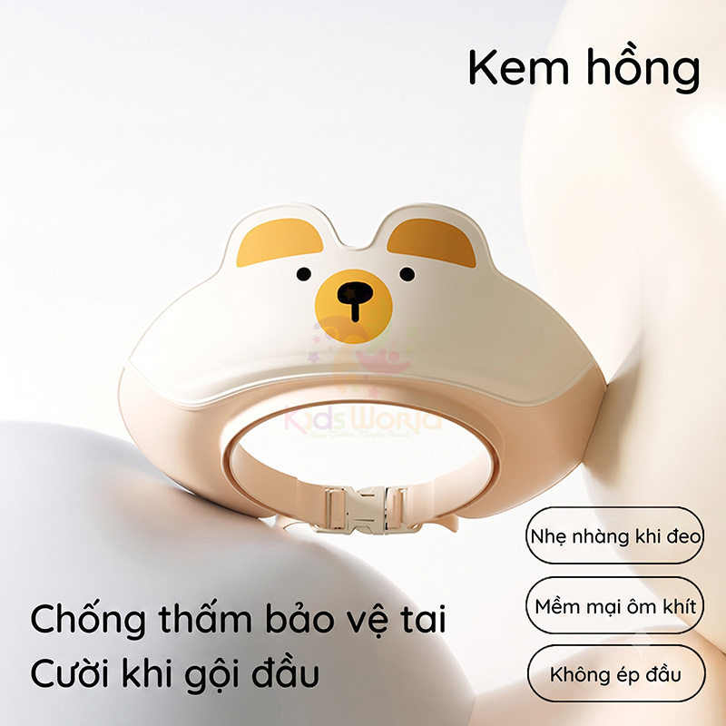Mũ gội đầu, mũ tắm chắn nước bảo vệ tai cho bé yêu từ 0-6 tuổi, có thể điều chỉnh kích thước theo vòng đầu của bé