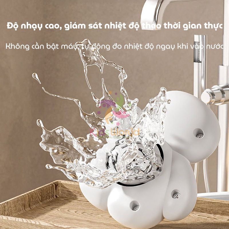 Nhiệt kế đo nước tắm cho bé thông minh màn hình Led cảm biến điện tử tự động cảnh báo màu sắc chống nước tuyệt đối