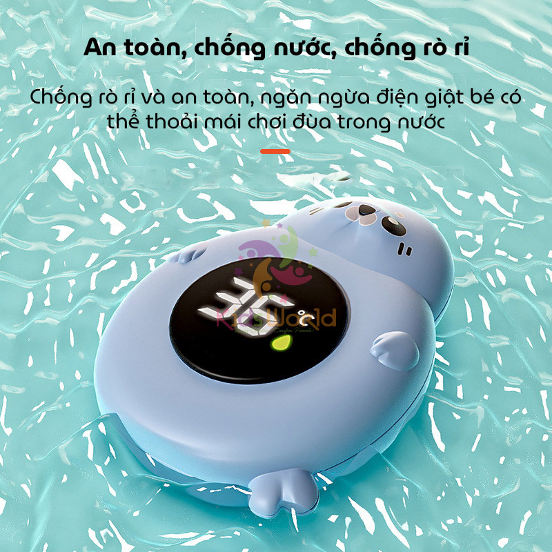 Nhiệt kế đo nước tắm cho bé thông minh màn hình Led cảm biến điện tử tự động cảnh báo màu sắc chống nước tuyệt đối