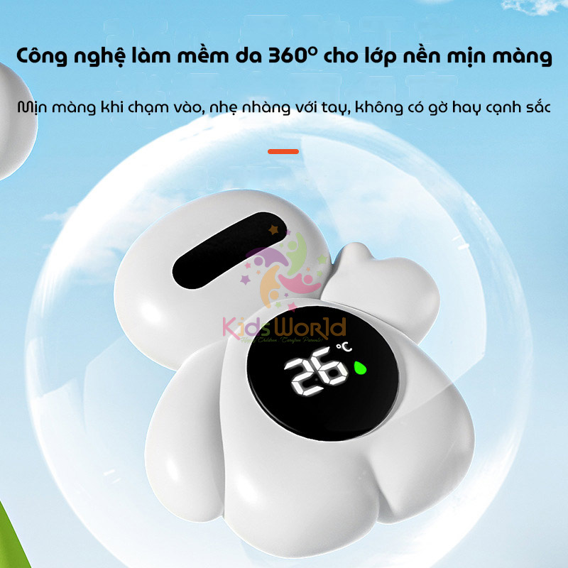 Nhiệt kế đo nước tắm cho bé thông minh màn hình Led cảm biến điện tử tự động cảnh báo màu sắc chống nước tuyệt đối