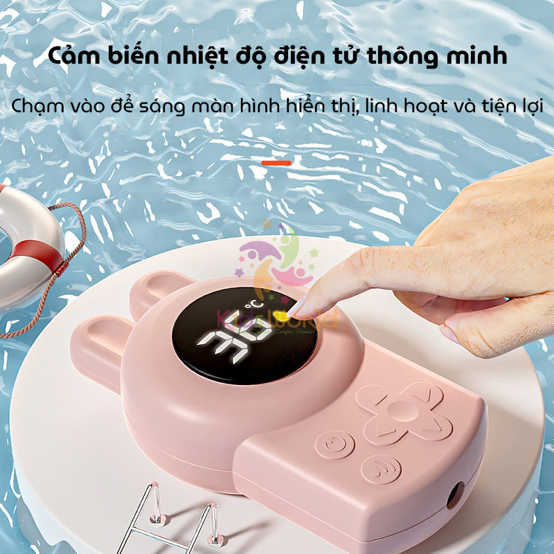 Nhiệt kế đo nước tắm cho bé thông minh màn hình Led cảm biến điện tử tự động cảnh báo màu sắc chống nước tuyệt đối