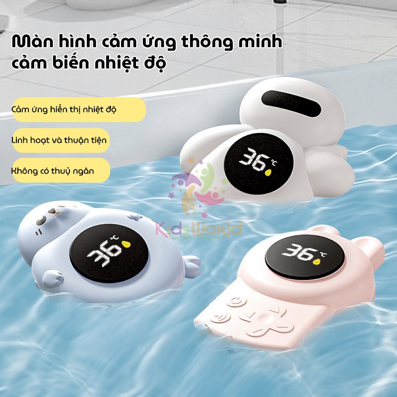 Nhiệt kế đo nước tắm cho bé thông minh màn hình Led cảm biến điện tử tự động cảnh báo màu sắc chống nước tuyệt đối