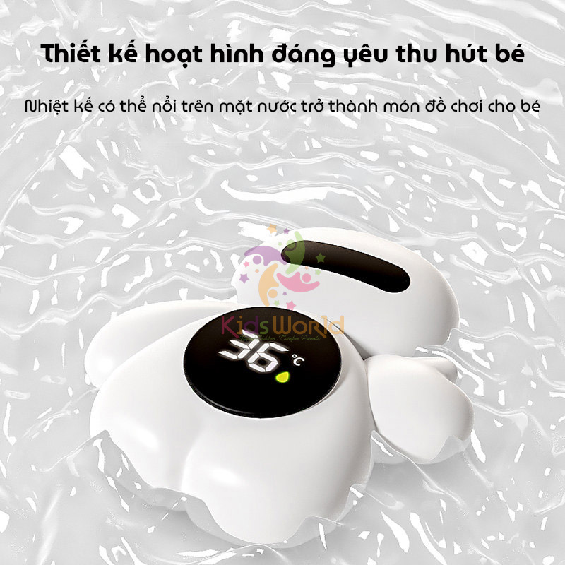 Nhiệt kế đo nước tắm cho bé thông minh màn hình Led cảm biến điện tử tự động cảnh báo màu sắc chống nước tuyệt đối