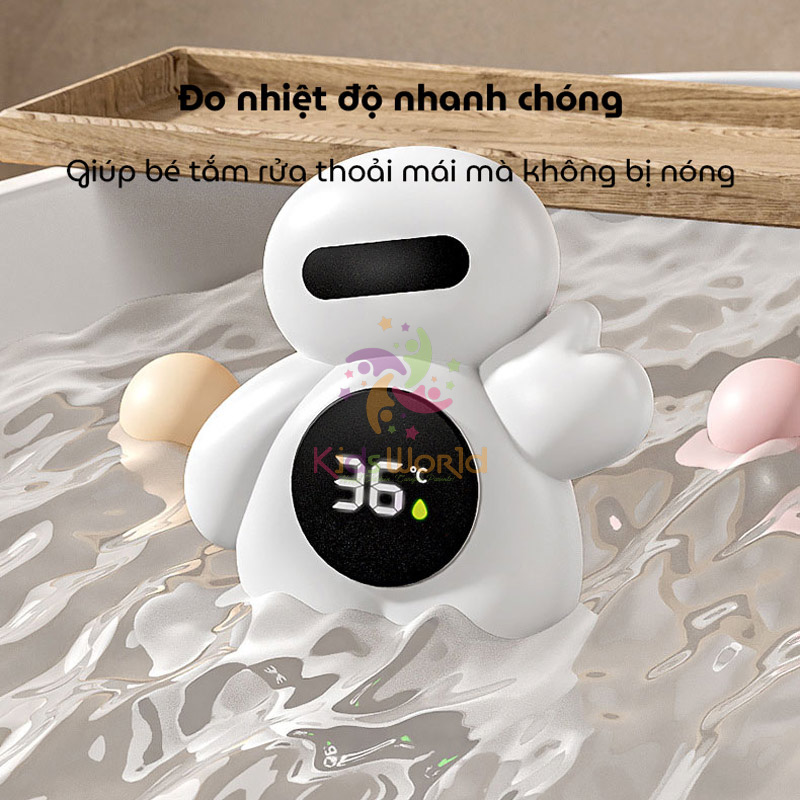 Nhiệt kế đo nước tắm cho bé thông minh màn hình Led cảm biến điện tử tự động cảnh báo màu sắc chống nước tuyệt đối
